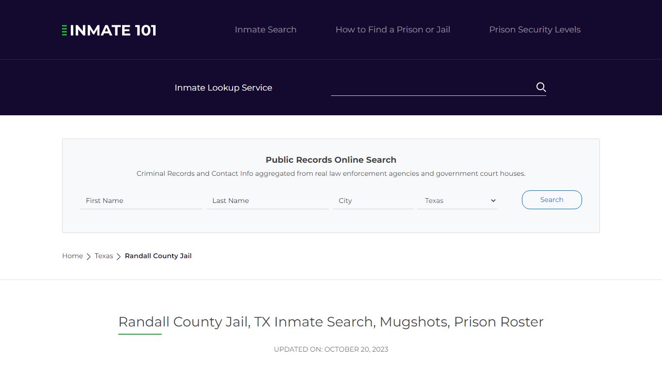 Randall County Jail, TX Inmate Search, Mugshots, Prison Roster